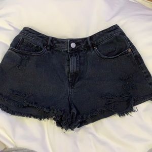 black high waisted shorts
